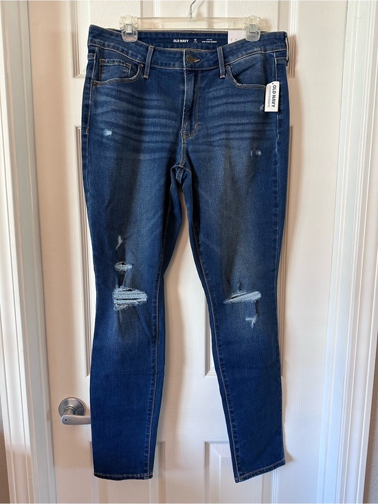 Old Navy Denim - NWT Old Navy Women's Distressed Dark Blue Skinny Jeans 12 Long